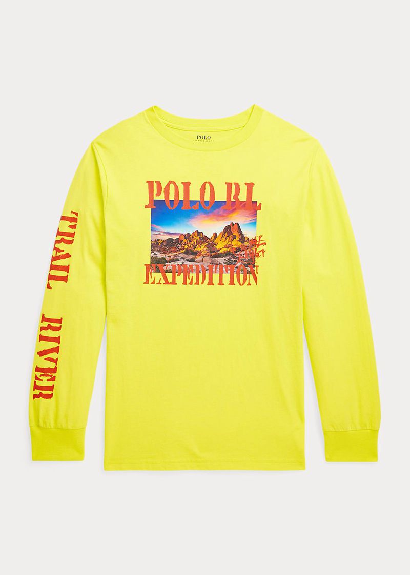 Camiseta Ralph Lauren Niño 6-14 Años Cotton Long-Sleeve Graphic Chile Amarillo DNFKG-9643